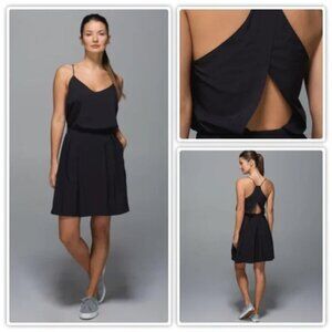 Lululemon Black City Summer Dress Light Weight Open Back Sun Dress
